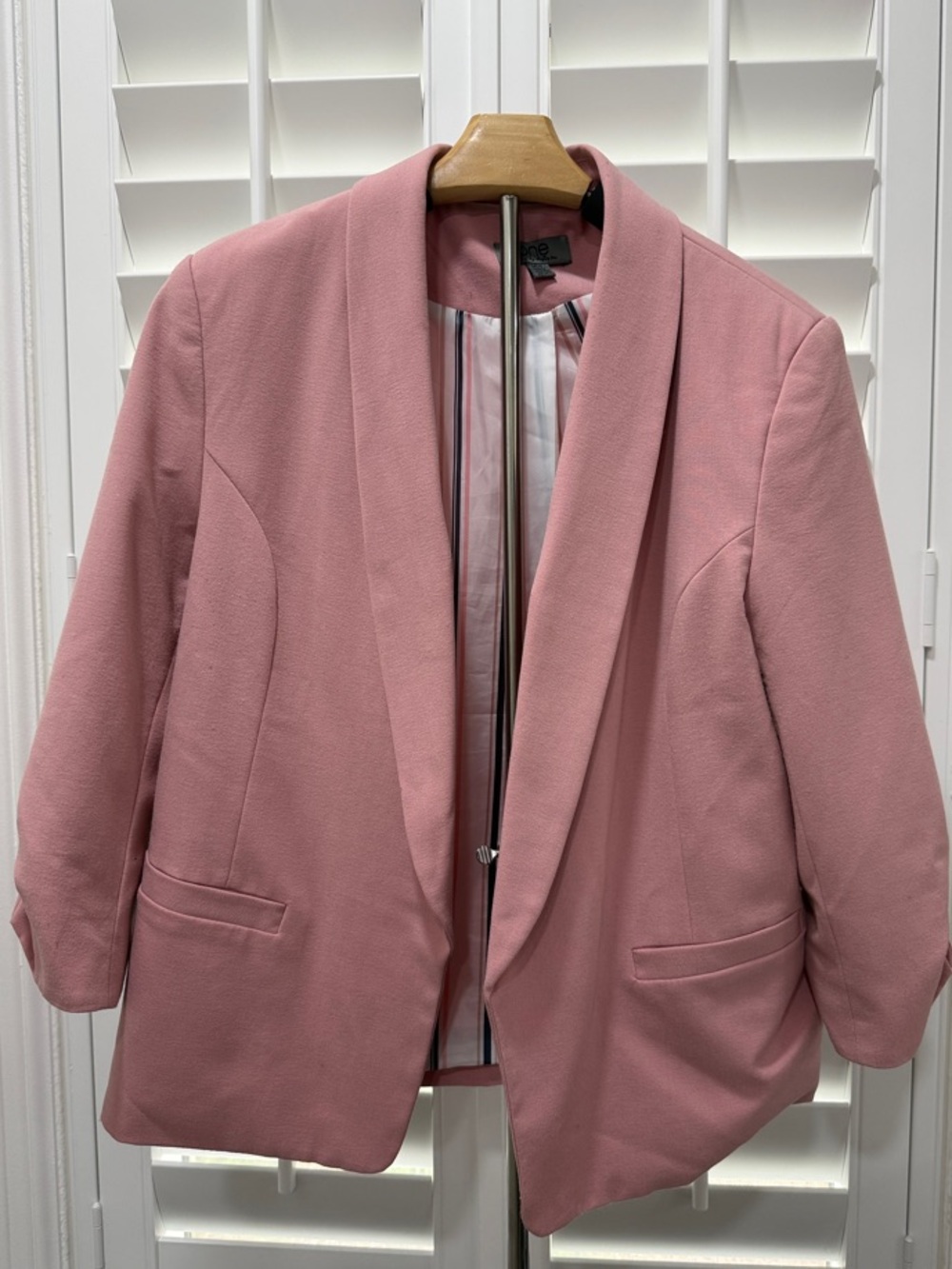 Blush Pink Open-Front Blazer